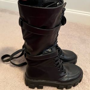 Public Desire Strappy Chunky Combat Boots